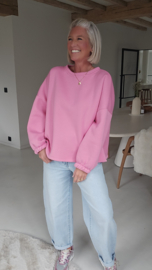 DOGMOM fleece sweatshirt pink white