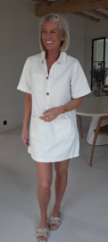 THE PERFECT JEANS dress short-sleeved white
