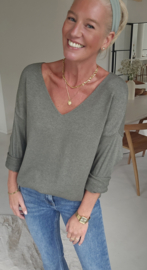 ANITI oversized v-neck knit khaki