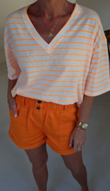 I HOPE YOUR DAY WAS SMILEY T-shirt neon orange