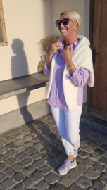 AVA basic cotton shirt lilac