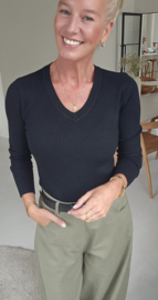 MILIA v-neck basic knit black