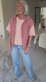 PALM BREEZE zip gilet salmon