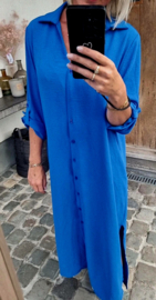 RHEA maxi shirt dress royal blue