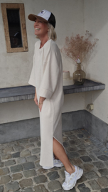 MANDU soft velvet maxi dress vanilla