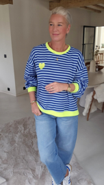 MOXIE striped sweatshirt kobalt blue