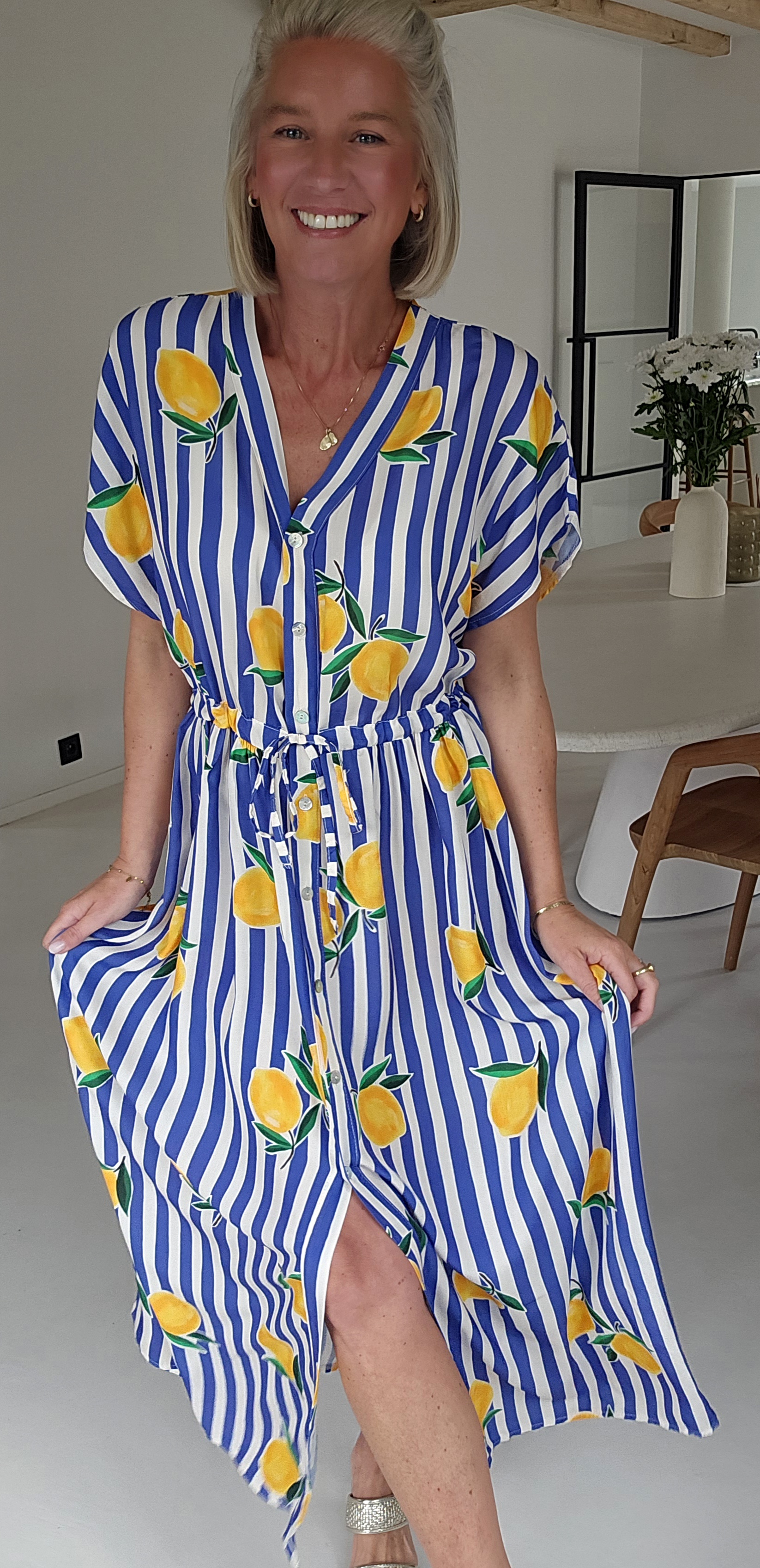 SUMMINE maxi viscose dress kobalt blue