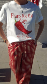 CICI checkered loose pants red