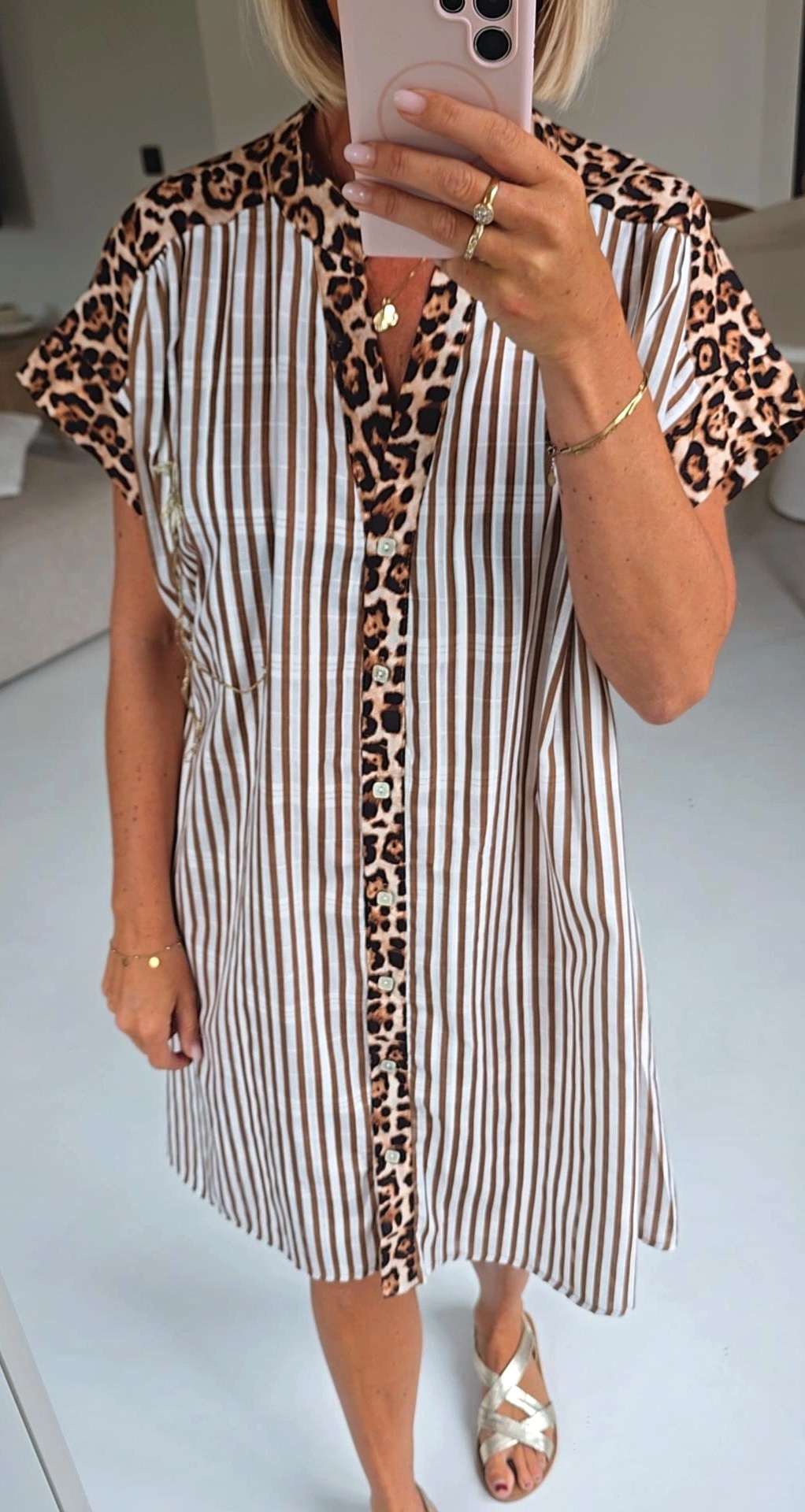 PALMTREE beach dress camel