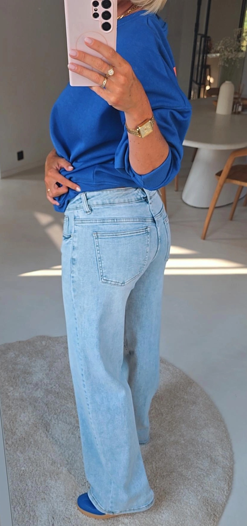 LAURAN dad jeans soft blue low rise