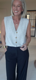 MAURA sleeveless knit cardigan soft grey