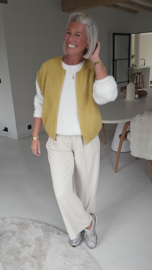 AZUR zip gilet capri mustard