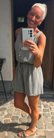 BELLICI linen playsuit khaki