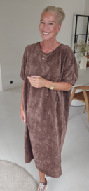 MANDIE soft velvet maxi dress chocolat