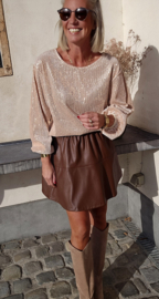 PAM pu skirt chocolat