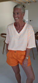 I HOPE YOUR DAY WAS SMILEY T-shirt neon orange