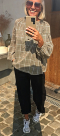 CECE checkered blouse black