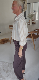 AMBER striped shirt beige