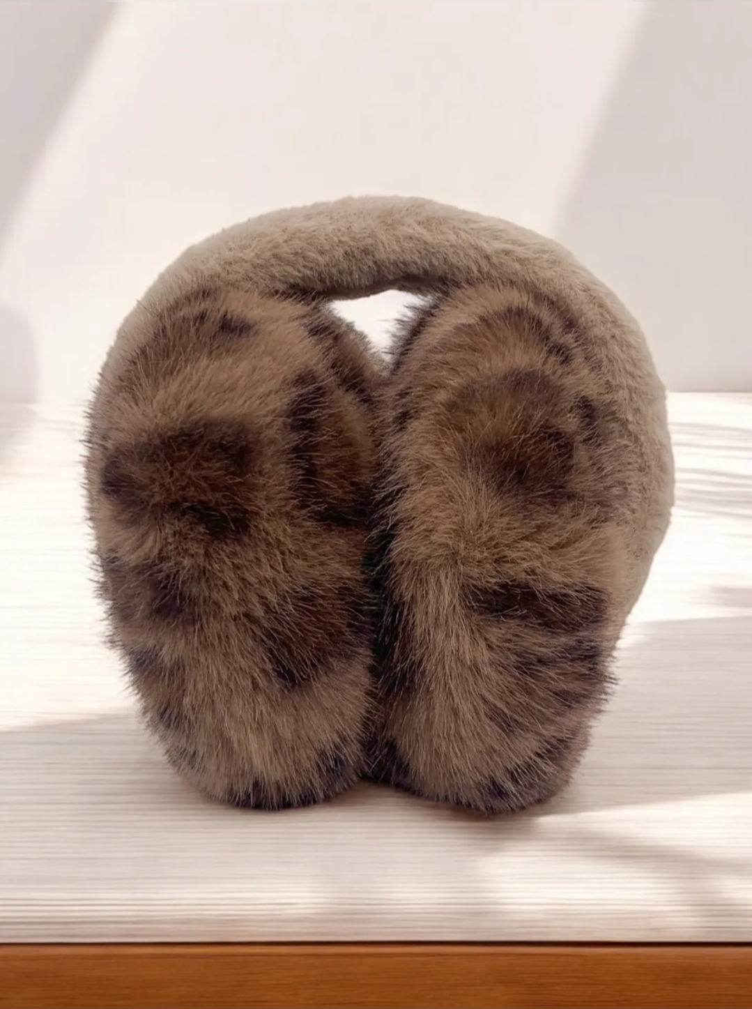 FIONA foldable faux fur earmuffs Leo camel
