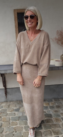 MANDA velvet set taupe