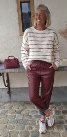 ROMAIN PU drawstring pants burgundy