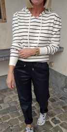 JOSJE striped knit hoodie off-white