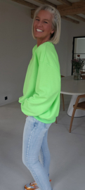 HAPPY LIFE sweatshirt neon green (with key ring)