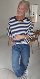 AYLIN oversized striped T-shirt navy