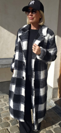 TINIE maxi coat black white