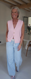 MAURA sleeveless knit cardigan pastel pink