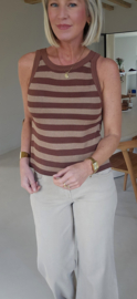 KATRINE striped knit top hazelnut