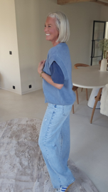 AZUR zip gilet capri soft blue