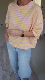 STRIPED BREEZE short-sleeved sweatshirt baby pink