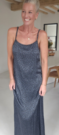 LEO maxi satin dress navy