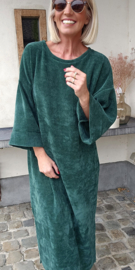 MANDU soft velvet maxi dress forest green