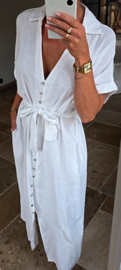 ORORA linen maxi dress white