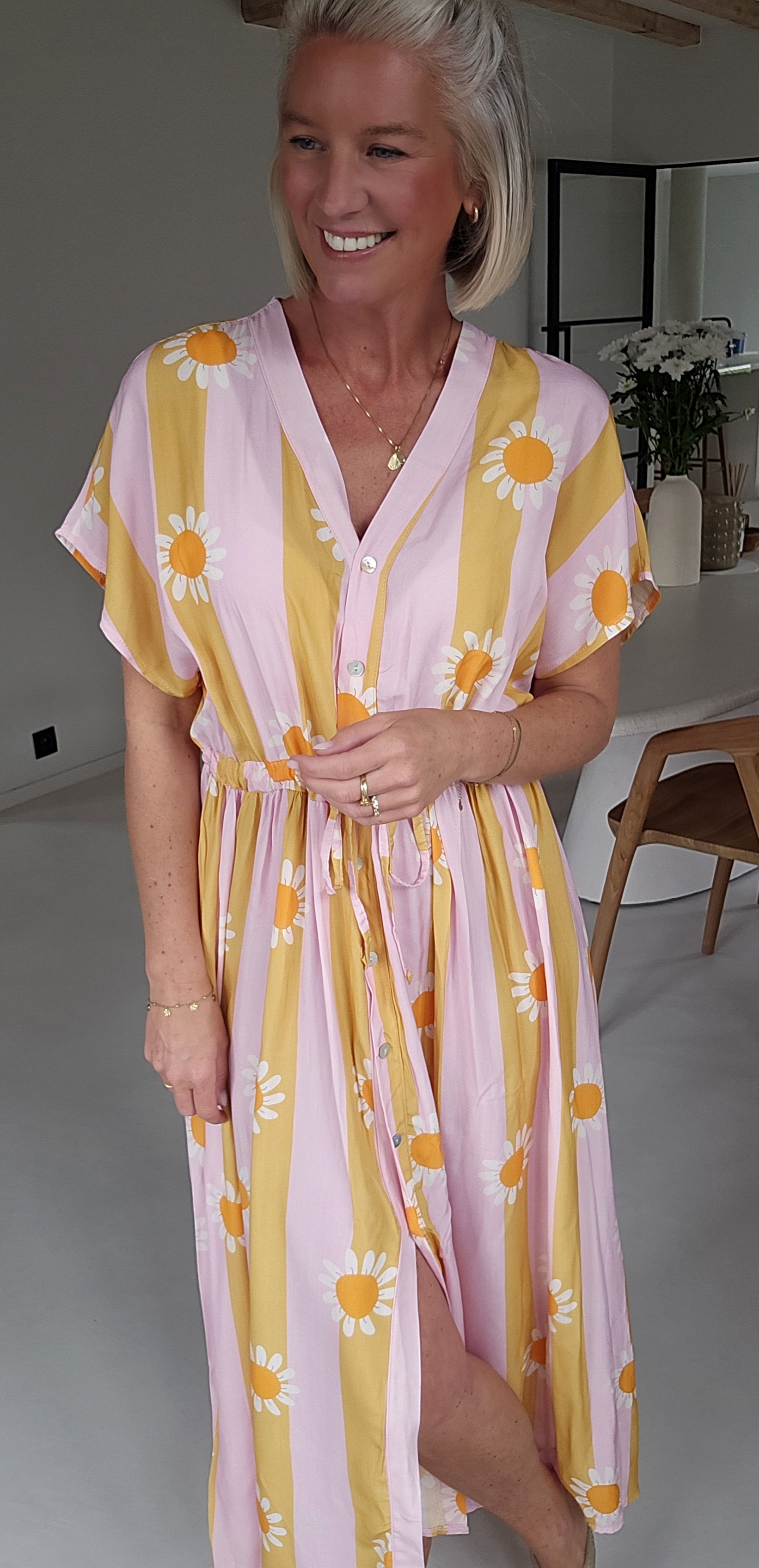 SUMMINE maxi viscose dress pink