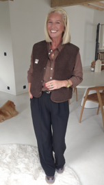 AVA basic cotton shirt chocolat