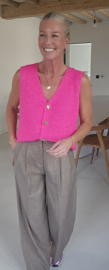 MAURINE sleeveless knit cardigan fuschia