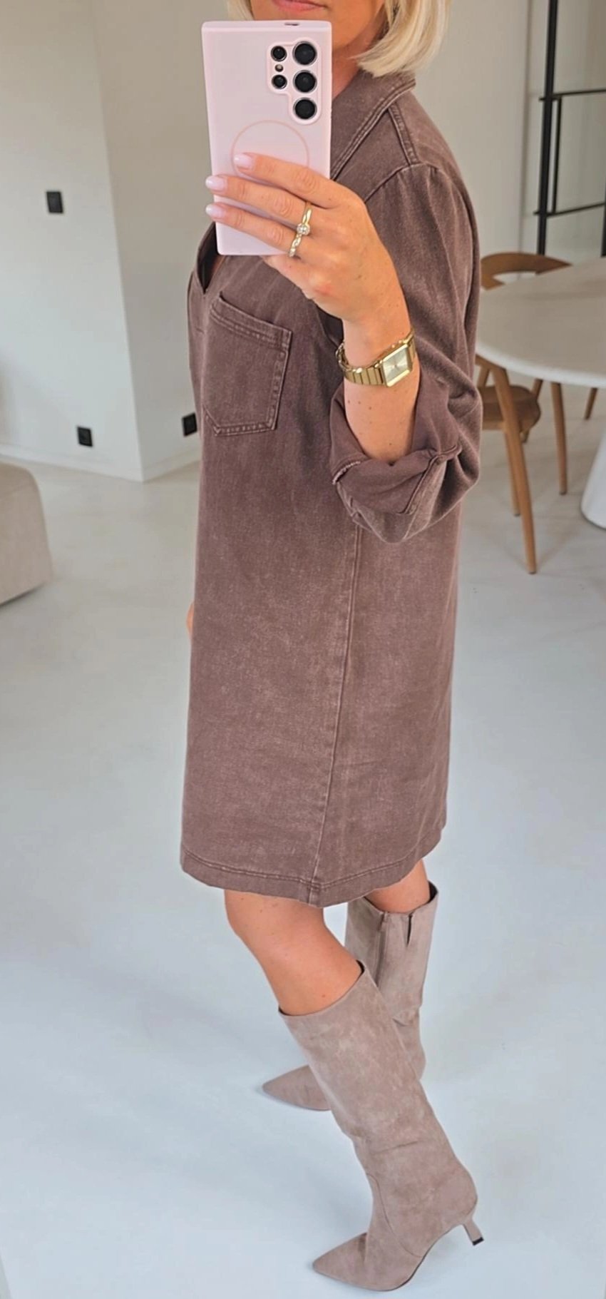 THE PERFECT JEANS 2 longsleeve dress chocolat