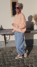 CANDY STRIPE soft knit orange ecru