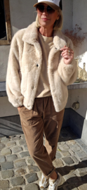 TOVI faux-fur coat beige