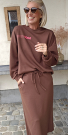 GOOD VIBES sweatshirt chocolat