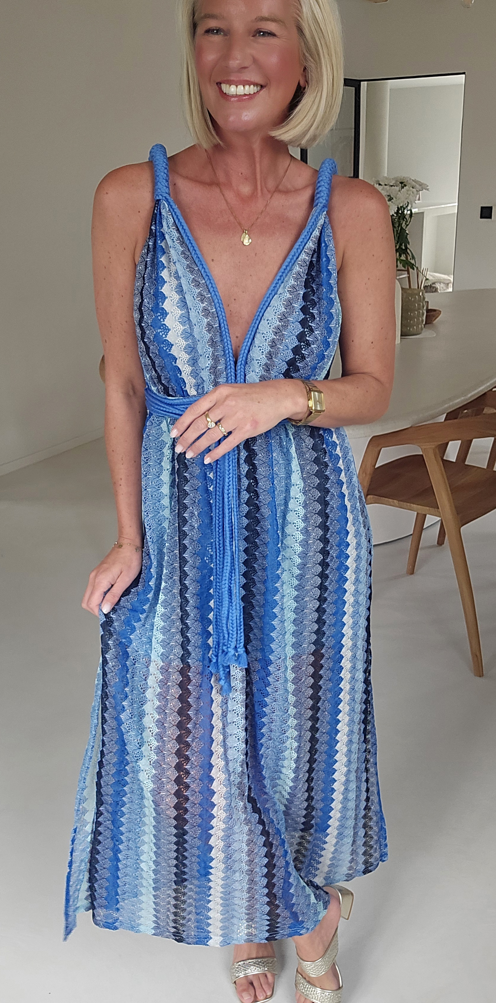 CANDICE 2 maxi crochet dress kobalt blue