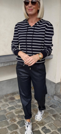 JOSJE striped knit hoodie black
