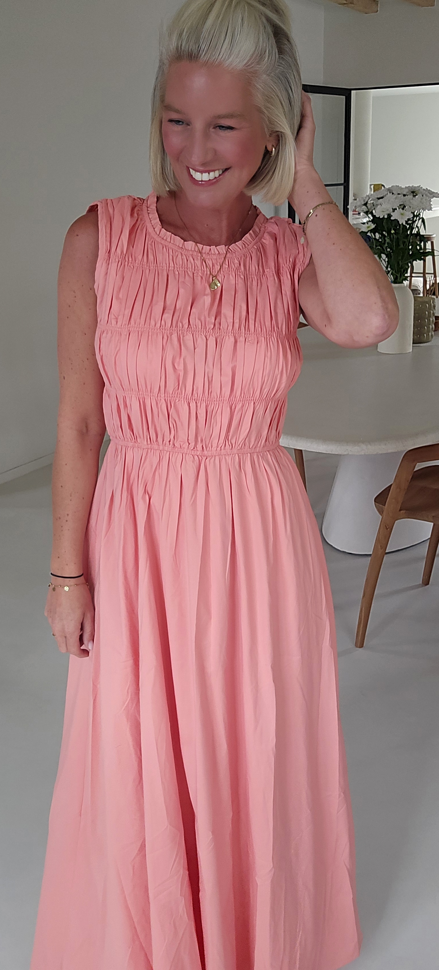 MARINI maxi dress salmon pink