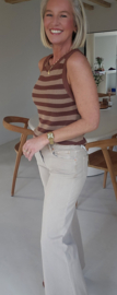 KATRINE striped knit top hazelnut