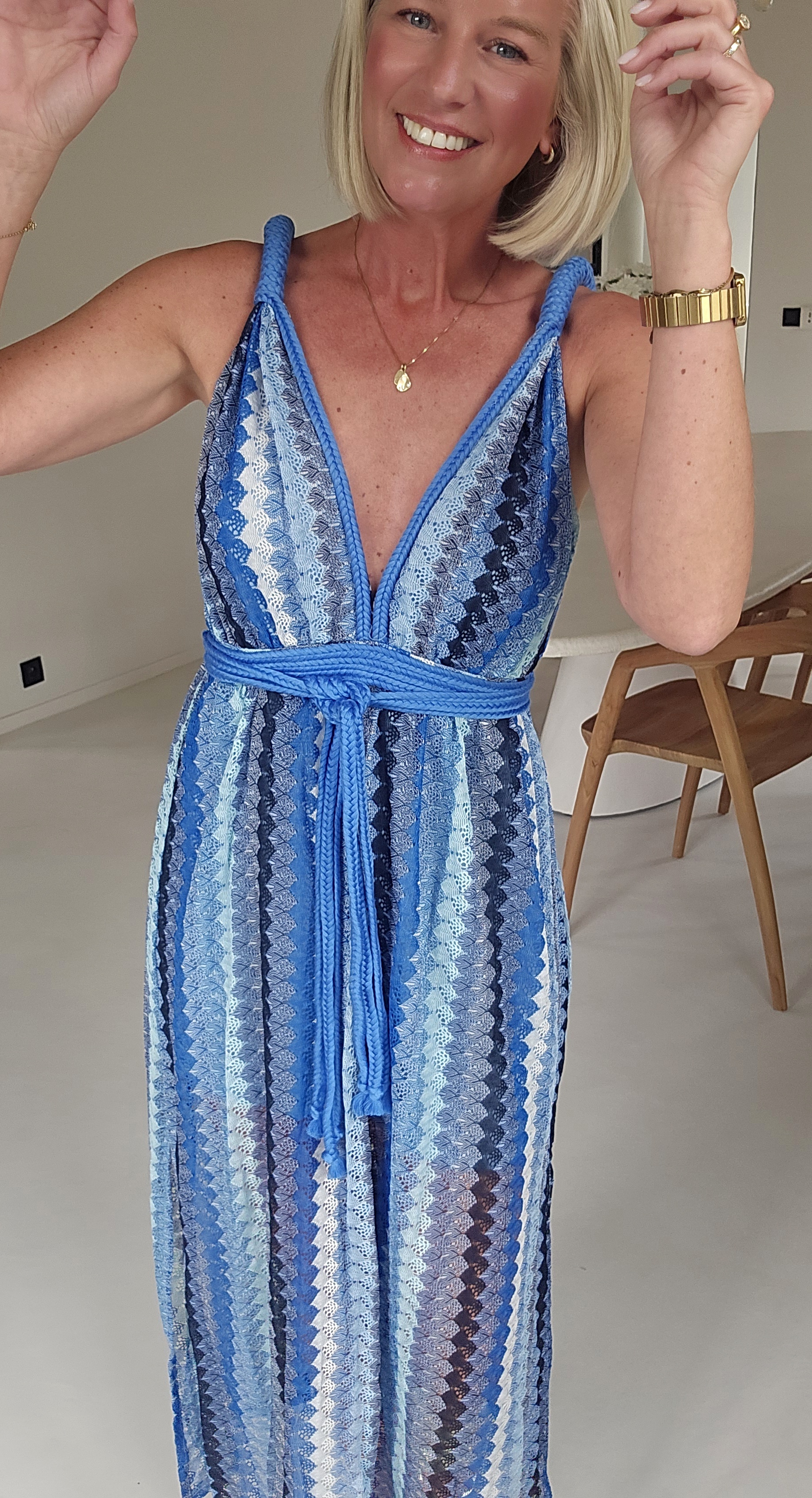 CANDICE 2 maxi crochet dress kobalt blue