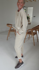 VERO soft velvet jogger set soft beige