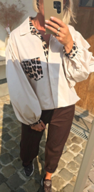NINA oversized cotton shirt beige
